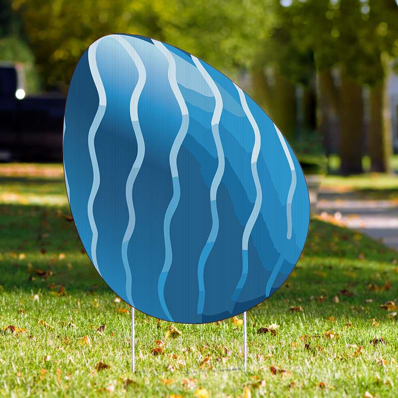 Easter Egg Yard Sign - Blue