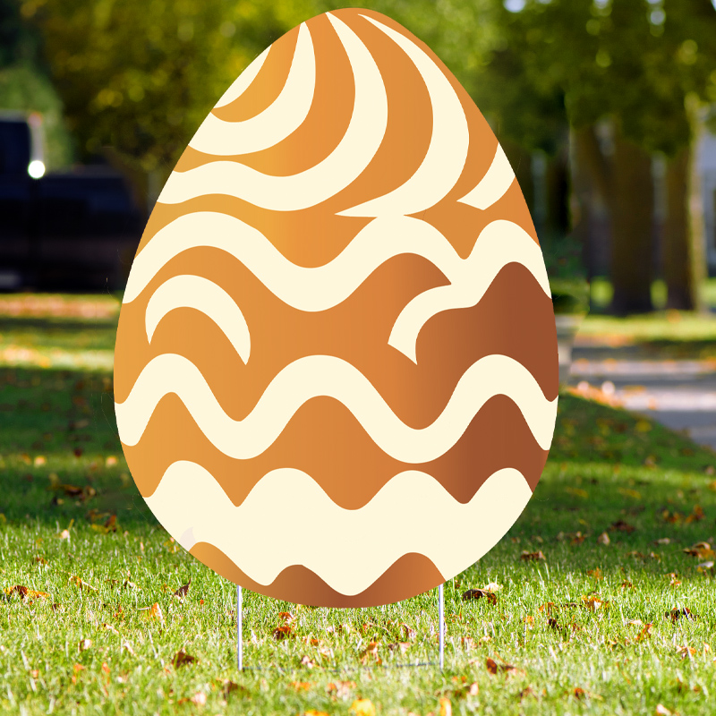 Easter Egg Yard Sign - Orange