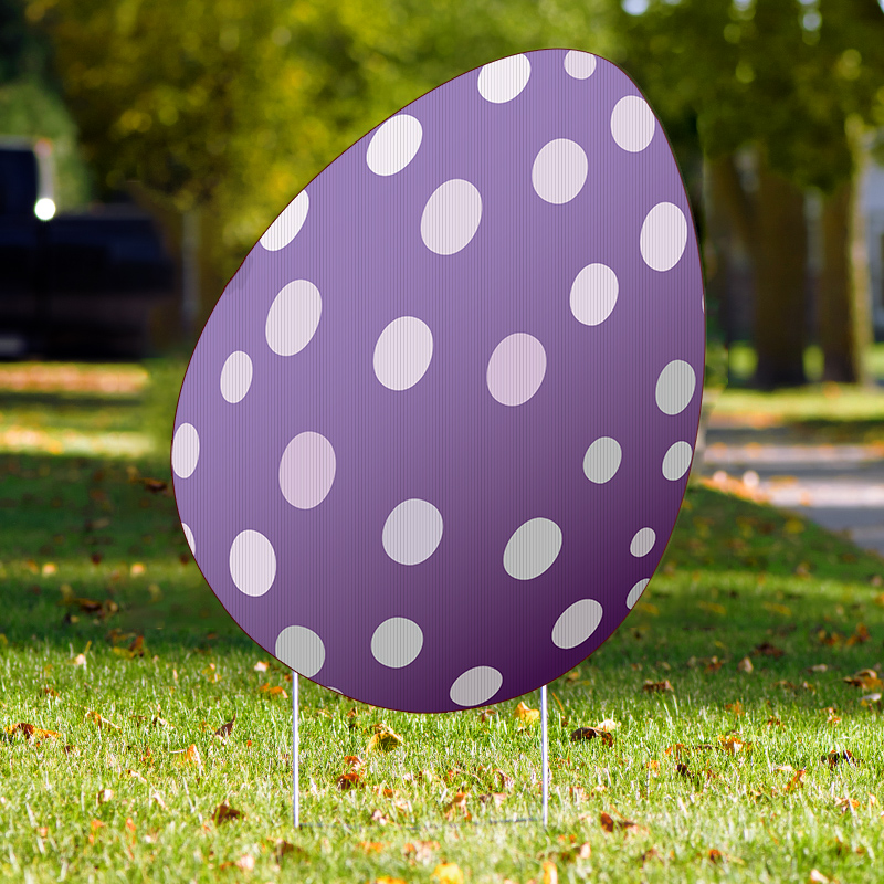 Easter Egg Yard Sign - Purple