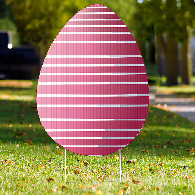 Easter Egg Yard Sign - Pink- B