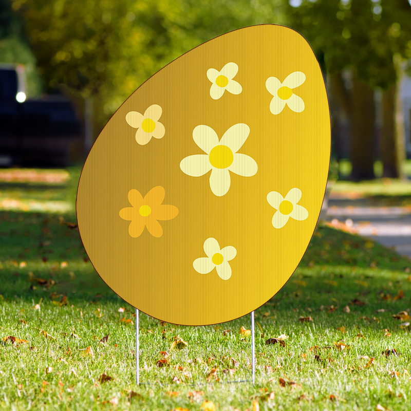 Easter Egg Yard Sign - Yellow- A